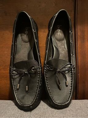 Born BOC Carolann Black Driving Moccasin Slip On Loafers Womens Size 9M